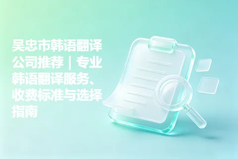 吴忠市韩语翻译公司推荐|专业韩语翻译服务、收费标准与选择指南