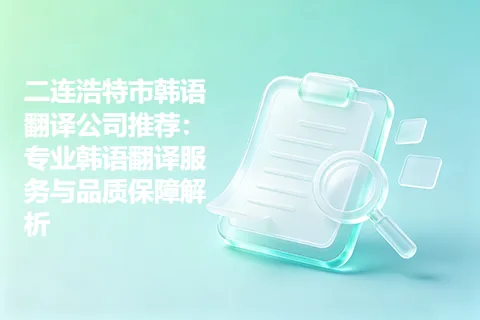二连浩特市韩语翻译公司推荐:专业韩语翻译服务与品质保障解析