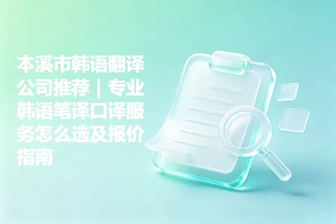 本溪市韩语翻译公司推荐|专业韩语笔译口译服务怎么选及报价指南