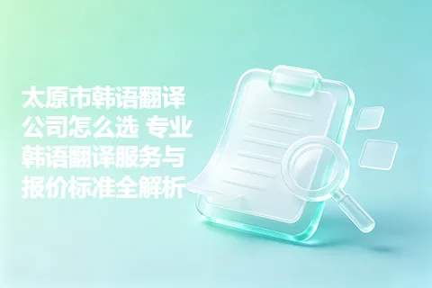 太原市韩语翻译公司怎么选 专业韩语翻译服务与报价标准全解析