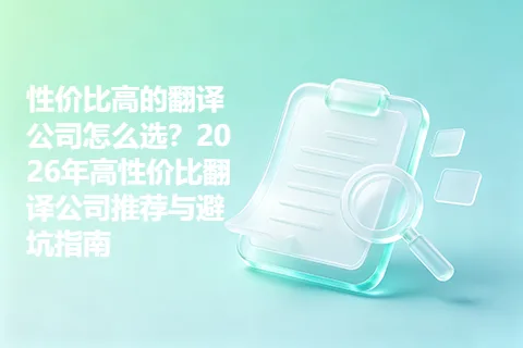 性价比高的翻译公司怎么选？2026年高性价比翻译公司推荐与避坑指南