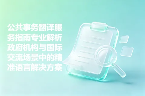 公共事务翻译服务指南专业解析政府机构与国际交流场景中的精准语言解决方案