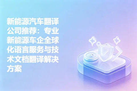 新能源汽车翻译公司推荐：专业新能源车企全球化语言服务与技术文档翻译解决方案