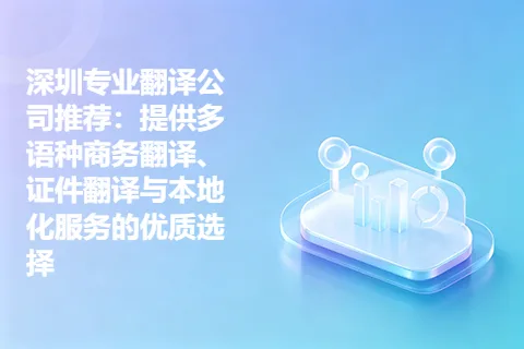 深圳专业翻译公司推荐：提供多语种商务翻译、证件翻译与本地化服务的优质选择