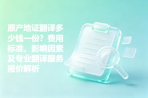 原产地证翻译多少钱一份？费用标准、影响因素及专业翻译服务报价解析