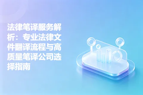 法律笔译服务解析：专业法律文件翻译流程与高质量笔译公司选择指南