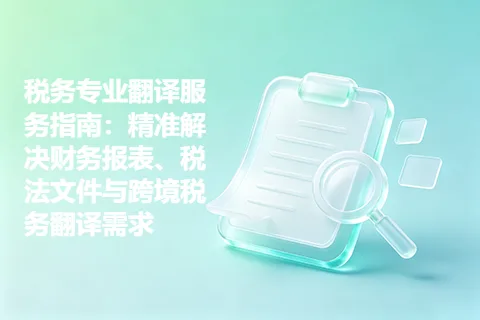 税务专业翻译服务指南：精准解决财务报表、税法文件与跨境税务翻译需求