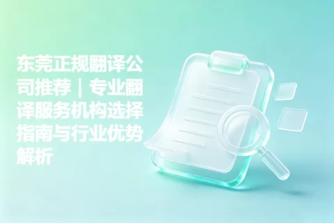 东莞正规翻译公司推荐｜专业翻译服务机构选择指南与行业优势解析