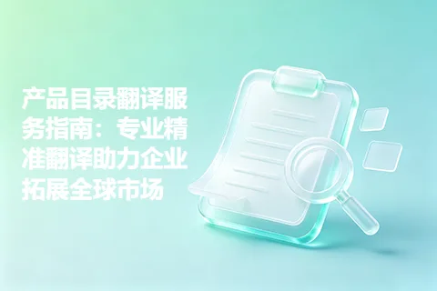 产品目录翻译服务指南:专业精准翻译助力企业拓展全球市场