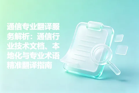 通信专业翻译服务解析：通信行业技术文档、本地化与专业术语精准翻译指南