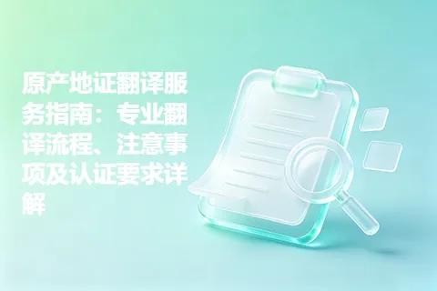 原产地证翻译服务指南：专业翻译流程、注意事项及认证要求详解