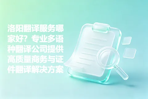 洛阳翻译服务哪家好？专业多语种翻译公司提供高质量商务与证件翻译解决方案