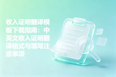 收入证明翻译模板下载指南:中英文收入证明翻译格式与填写注意事项