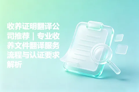 收养证明翻译公司推荐｜专业收养文件翻译服务流程与认证要求解析