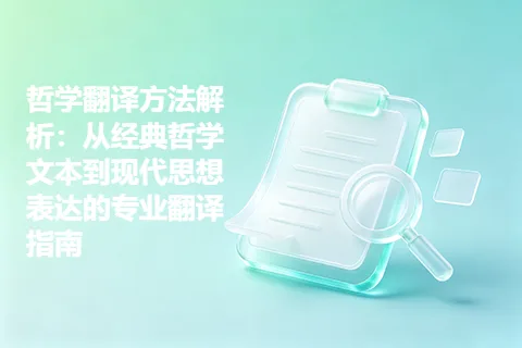 哲学翻译方法解析：从经典哲学文本到现代思想表达的专业翻译指南