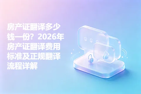 房产证翻译多少钱一份？2026年房产证翻译费用标准及正规翻译流程详解