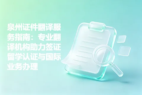 泉州证件翻译服务指南：专业翻译机构助力签证留学认证与国际业务办理