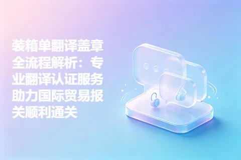 装箱单翻译盖章全流程解析：专业翻译认证服务助力国际贸易报关顺利通关