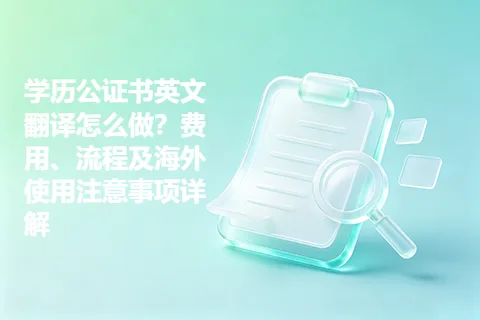 学历公证书英文翻译怎么做？费用、流程及海外使用注意事项详解