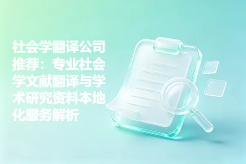 社会学翻译公司推荐：专业社会学文献翻译与学术研究资料本地化服务解析
