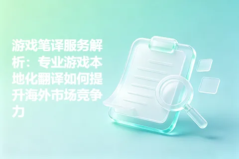游戏笔译服务解析：专业游戏本地化翻译如何提升海外市场竞争力