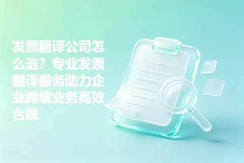 发票翻译公司怎么选？专业发票翻译服务助力企业跨境业务高效合规