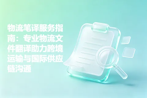 物流笔译服务指南:专业物流文件翻译助力跨境运输与国际供应链沟通