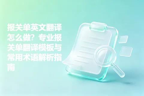 报关单英文翻译怎么做？专业报关单翻译模板与常用术语解析指南