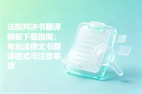 法院判决书翻译模板下载指南：专业法律文书翻译格式与注意事项