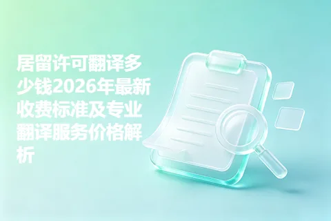 居留许可翻译多少钱2026年最新收费标准及专业翻译服务价格解析