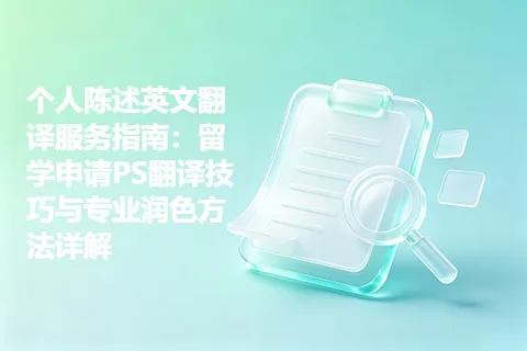 个人陈述英文翻译服务指南：留学申请PS翻译技巧与专业润色方法详解