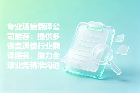 专业通信翻译公司推荐：提供多语言通信行业翻译服务，助力全球业务精准沟通