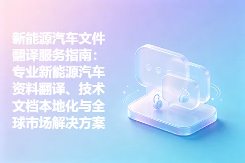 新能源汽车文件翻译服务指南：专业新能源汽车资料翻译、技术文档本地化与全球市场解决方案
