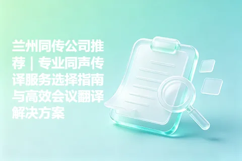 兰州同传公司推荐｜专业同声传译服务选择指南与高效会议翻译解决方案