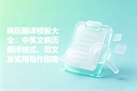 病历翻译模板大全：中英文病历翻译格式、范文及实用写作指南
