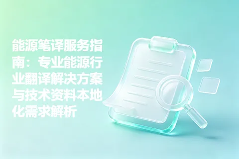 能源笔译服务指南：专业能源行业翻译解决方案与技术资料本地化需求解析