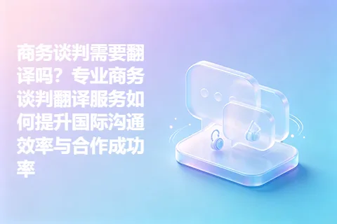 商务谈判需要翻译吗？专业商务谈判翻译服务如何提升国际沟通效率与合作成功率