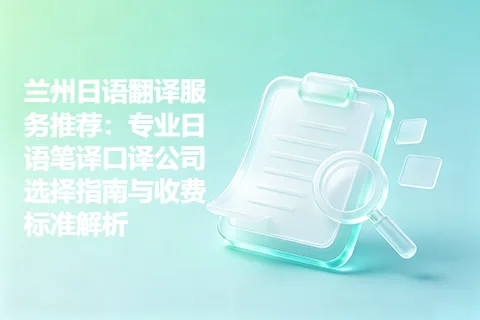 兰州日语翻译服务推荐：专业日语笔译口译公司选择指南与收费标准解析