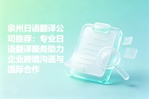 泉州日语翻译公司推荐：专业日语翻译服务助力企业跨境沟通与国际合作