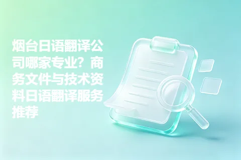 烟台日语翻译公司哪家专业？商务文件与技术资料日语翻译服务推荐