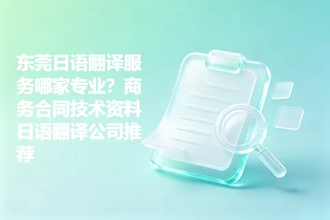 东莞日语翻译服务哪家专业？商务合同技术资料日语翻译公司推荐