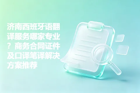 济南西班牙语翻译服务哪家专业？商务合同证件及口译笔译解决方案推荐