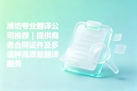潍坊专业翻译公司推荐｜提供商务合同证件及多语种高质量翻译服务