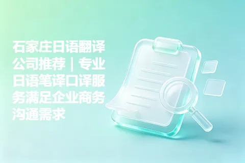 石家庄日语翻译公司推荐｜专业日语笔译口译服务满足企业商务沟通需求