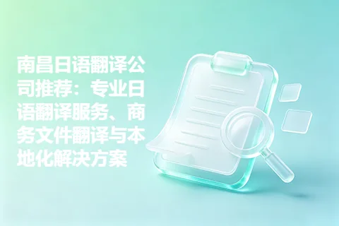 南昌日语翻译公司推荐：专业日语翻译服务、商务文件翻译与本地化解决方案