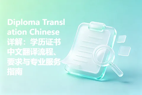 Diploma Translation Chinese详解：学历证书中文翻译流程、要求与专业服务指南
