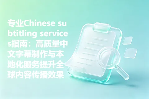 专业Chinese subtitling services指南：高质量中文字幕制作与本地化服务提升全球内容传播效果