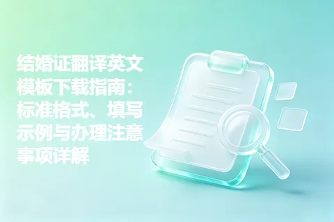 结婚证翻译英文模板下载指南：标准格式、填写示例与办理注意事项详解