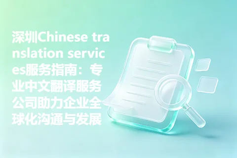 深圳Chinese translation services服务指南：专业中文翻译服务公司助力企业全球化沟通与发展