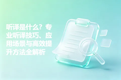 听译是什么？专业听译技巧、应用场景与高效提升方法全解析